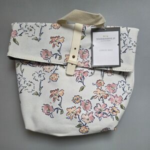 Threshold Floral Canvas Lunch Bag Insulated Cream Pink Orange NWT